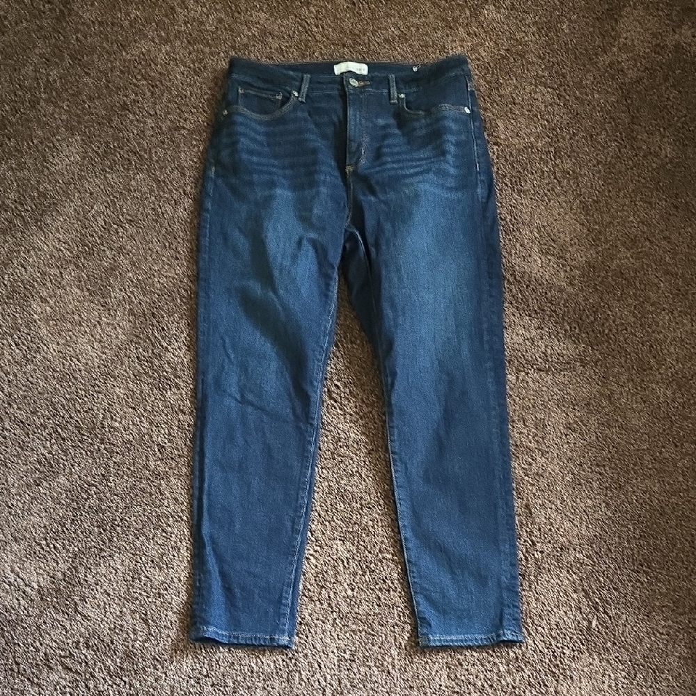 NEW Ann Taylor Loft Dark Blue Curvy Skinny Jeans 30 10